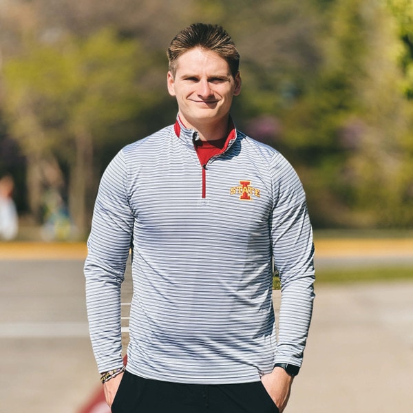 Colosseum I-State Gray and Cardinal Quarter Zip Windbreaker